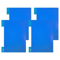 DaTaBanK 三田文具 A4 標準型 2孔夾資料夾, 聚丙烯(P.P)材質, 附斜口袋可放索引, 藍色, 4本