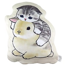 Miravivi 貓福珊迪抱枕, 精緻印染柔軟材質, 兔兔, 54 x 54cm