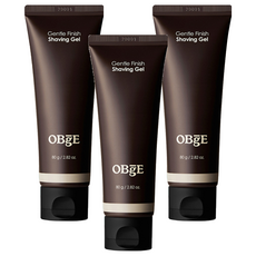 OBgE 男士溫和清潔刮鬍凝膠, 80g, 3條