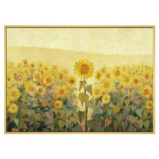 BOLUO GALLERY 菠蘿選畫所 耀眼光芒向日葵 畫作 BFRG3419D, 木色