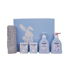 珊諾baby re:mind 極潤呵膚包巾禮盒 (洗髮沐浴露 乳液 潔膚皂), 1盒, SNS080111, 0+