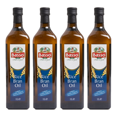 Basso 巴碩 義大利玄米油 非基改稻米製作 富含γ-穀維素與植物固醇, 1L, 4瓶