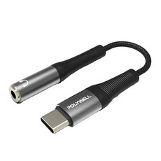 POLYWELL 寶利威爾 Type-C轉3.5mm HiFi音源轉接線, 15cm, PW15-W45-A307, 1條