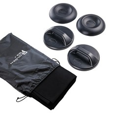 GOLDEN Fox 核心訓練滑盤4件組 附地墊及收納袋 提升協調性/平衡性/靈活性/敏捷性, GF-002, 黑黑色