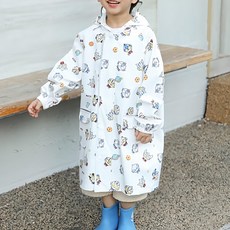 愛北鼻 兒童加厚加強防水雨衣, 1入, 白星球奧特曼, 110~120cm
