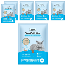 Tamsaa Basics 豆腐貓砂, 嬰兒爽身粉香, 7L, 6包