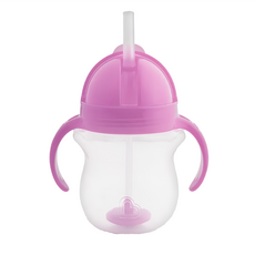 munchkin 滿趣健 貼心鎖滑蓋防漏杯 360度吸管, 207ml, 紫, 1個
