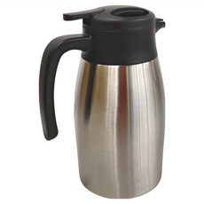 潔豹 健康易開316真空水壺 卡扣式上蓋, 銀色 + 黑色, 2L, 1個