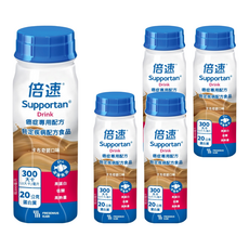 Supportan 倍速 癌症專用配方, 高蛋白, 添加魚油, 卡布奇諾口味, 200ml, 5瓶