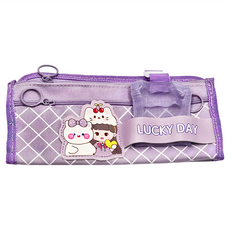 德德小品集 筆袋 220 x 100 x 55mm, 日系少女 紫色, 1入