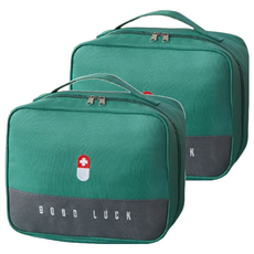 隨身急救藥品保健收納包 盥洗包 大號(21.5 x 25.5 x 13cm) 綠色, 2個