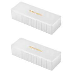 POLYWELL 寶利威爾 數據線收納盒 7格加長款 PW15-T65-0646, 2個, 透明白