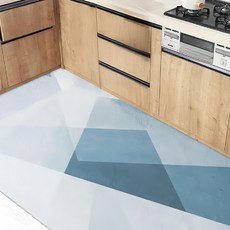 Arbor Home 喬木居家 PVC一抹淨地墊 幾何藍蝶, 120 x 150, 1個