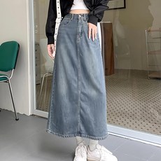 半身裙 後開岔牛仔長裙
