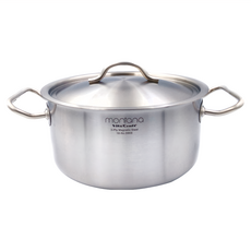 VitaCraft MONTANA 雙耳湯鍋 不鏽鋼 chromium18% nickel8% 滿水容量約4.1L, 22cm, 銀色, 1個