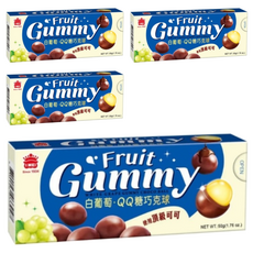 義美 白葡萄QQ糖巧克球, 50g, 4盒