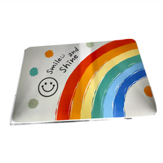 德利生活 軟式硅藻泥速乾地墊, 採用耐磨材料, 容易清洗, 橡膠底, 80 x 50cm, 彩虹笑臉