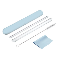 Caldo 卡朵生活 FS1 環保耐熱玻璃吸管五件組 耐酸鹼抗腐蝕, 1組, 1組