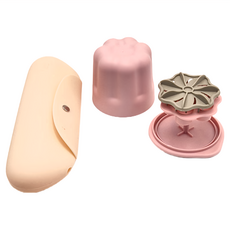 化妝刷清洗杯晾曬架 附矽膠收納米黃色美妝包, 粉色, 1個