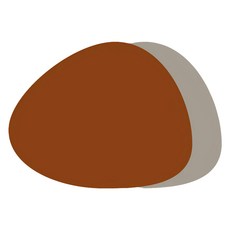 皮革餐杯墊組 杯墊4個 + 餐墊4個, 杯墊13 x 11cm 餐墊41 x 34cm, 焦糖棕 + 灰色, 1組