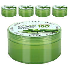 LALAFOLIE 蘆薈舒緩凝膠 100% 蘆薈 臉部及身體適用, 300ml, 5罐