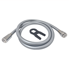 AQUADUO 淋浴水管/自動排水軟管 1.5M PVC材質 360度旋轉, 銀色