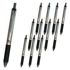 PENROTE 筆樂 靜音中性筆 E68 黑墨 0.5mm 12支 金色