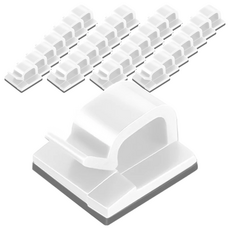 小麥購物 線材固定器 E063 方形, 40個, 白色