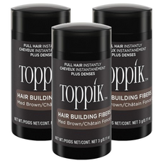 TOppik 增髮纖維, 瞬間豐盈頭髮, 中棕色, 淺棕色, 3件