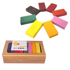 山仁 天然蜜蠟磚 陽光組 8色 兒童安全無毒蠟筆 繪畫塗鴉美術用品, 1盒