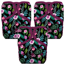 THIRSTIES成長型口袋式布尿布 一般款 壓扣, 適合0-36個月的寶寶, Floribunda, 3件