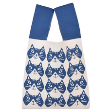 kUSUgURU JAPAN 日本眼鏡貓 手拿包 日式手挽包 輕便購物包 附簡易掛繩可肩背 Michoro San款