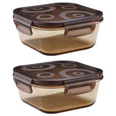 Corelle Brands 康寧餐具 Snapware 琥珀色耐熱玻璃保鮮盒, 800ml, 2個