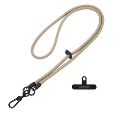 LEEU DESIGN Sunday Life 多功能可斜背手機掛繩/背帶 Set 附夾片, 卡其色, 1組