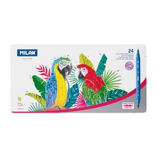 MILAN 可水洗雙頭藝術彩繪筆 鐵盒精裝 540g, 24色, 1盒