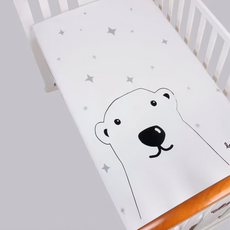 MUSLIN TREE 棉布樹 北歐純棉幼兒床包, 140 x 70 x 15cm, 北極熊, 1入