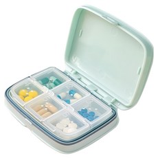 蕉蕉購物 攜帶式密封6格藥盒 藍色, 1個