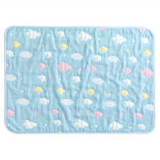 insular 茵秀麗 六層棉紗寶寶隔尿墊 透氣防水保潔 藍色雲朵, 1個