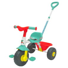 fisher-price 費雪 兒童三輪車 帶推杆可拆卸 前輪離合裝置 防滑車把 舒適座椅 超大置物籃, 1個