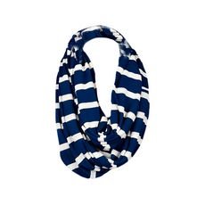 Itzy Ritzy 多功能時尚兩用哺乳巾 圍巾 - 海軍藍白條紋，100%聚酯纖維, 不適用