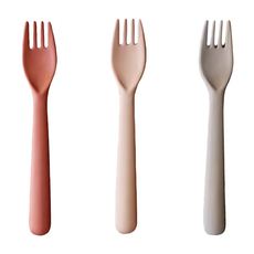 Cink 叉子三個組 竹纖維 玉米澱粉 合成樹脂, 磚紅 + 麥桔 + 霧米, 3 支叉子組, 1組