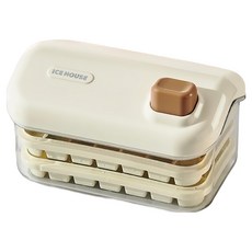 Couselect 雪屋製冰盒 56格 附蓋冰塊模具 + 儲冰盒 + 冰鏟 雙層, 1個, 奶油白