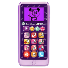 Leap Frog 炫光智慧小手機 Chat & Count Emoji Phone 電子螢幕互動學習, 粉紫色, 1個