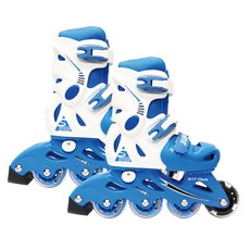 SUCCESS 成功 硬殼鋁合金 兒童安全伸縮直排輪 藍色 L(20~22cm), 1雙