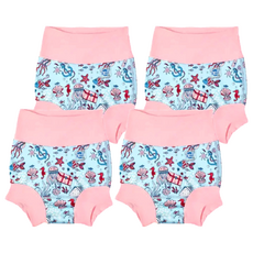 Splash About Happy Nappy 全新3D游泳尿布褲 防漏 Neoprene UPF50+防曬, L, 4件