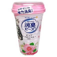 unicharm pet 清新消臭 貓砂盆消臭粒 純淨花香, 日本原裝進口, 強力消臭, 不殘留異味, 有效凝結, 不輕易散落, 450ml, 1瓶