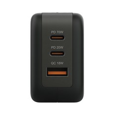 LaPO 70W氮化鎵3口極速充電器 Lch70, 黑色, 1個