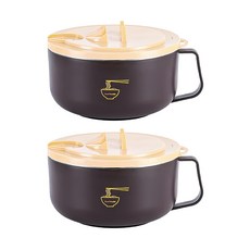 小麥購物 可瀝水泡麵碗 C454, 木褐色, 2個