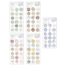 Time Leisure 品閒家居 手帳禮品貼紙組, 悠揚綠 + 大地棕 + 少女粉 + 亮金橙 + 優雅紫, 5張