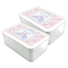收納王妃 三麗鷗 濕紙巾盒, 美樂蒂粉底, 2個